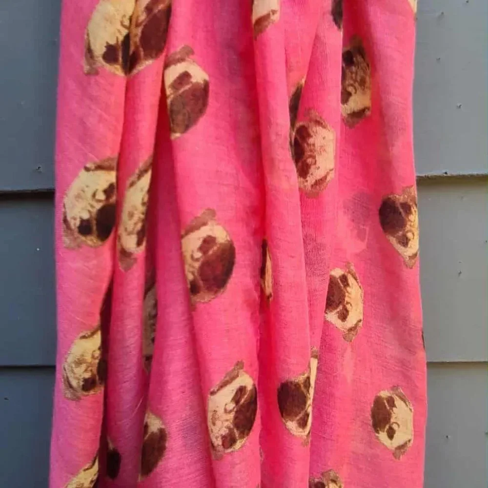Pink Brown Infinity Scarf 100% Polyester